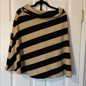 LuLaRoe Black and Tan Striped Skirt